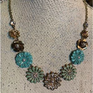 Turquoise Floral Statement Necklace